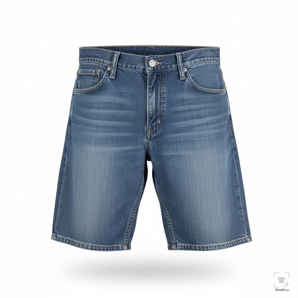Levi's 514 Shorts Mens 34 Blue Bermuda Slim Straight 12 Inseam 5-Pocket